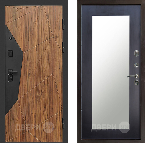 Входная металлическая Дверь Престиж Avangard Зеркло Пастораль Венге в Видное