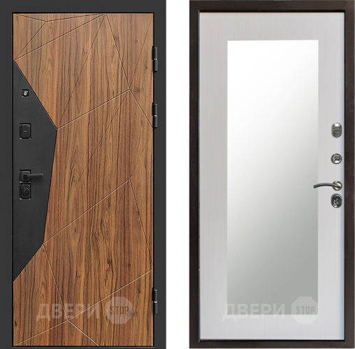 Входная металлическая Дверь Престиж Avangard Зеркло Пастораль Лиственница белая в Видное