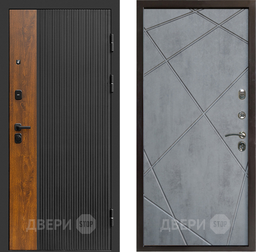 Входная металлическая Дверь Престиж Prestizh Лучи Бетон темный в Видное