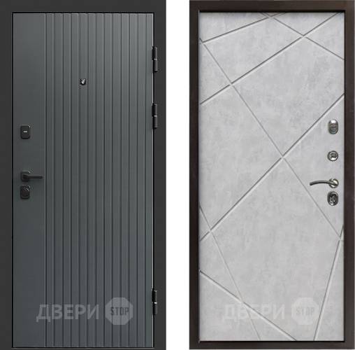 Входная металлическая Дверь Престиж Tvist Grey Лучи Бетон светлый в Видное