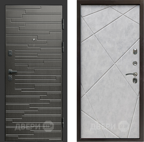 Входная металлическая Дверь Престиж Rivera Лучи Бетон светлый в Видное