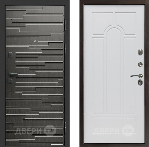 Входная металлическая Дверь Престиж Rivera Арка Белое дерево в Видное