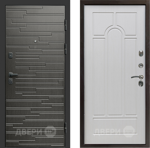 Входная металлическая Дверь Престиж Rivera Арка Лиственница белая в Видное