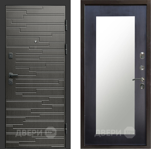 Входная металлическая Дверь Престиж Rivera Зеркло Пастораль Венге в Видное