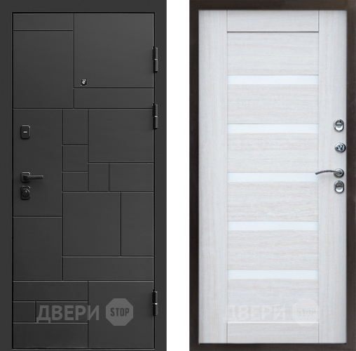 Входная металлическая Дверь Престиж Kvadro Царга Лиственница белая в Видное