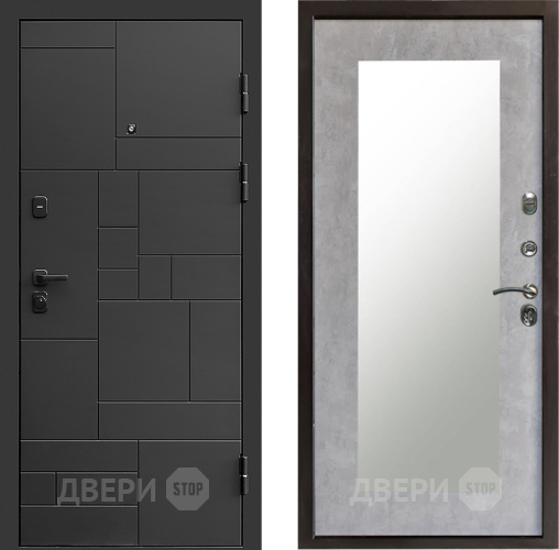 Дверь Престиж Kvadro Зеркло Пастораль Бетон светлый в Видное