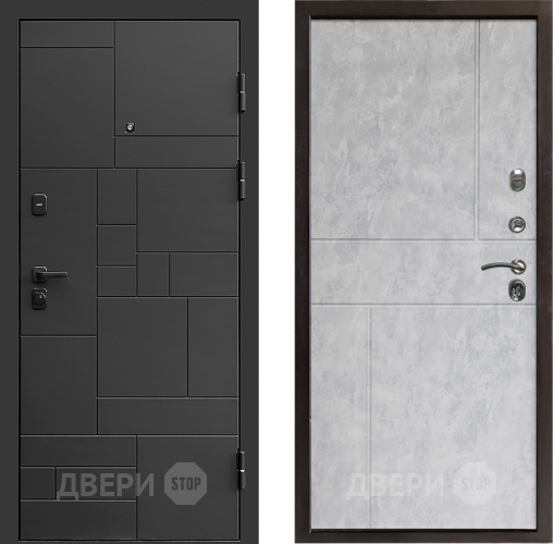 Входная металлическая Дверь Престиж Kvadro Горизонт Бетон светлый в Видное