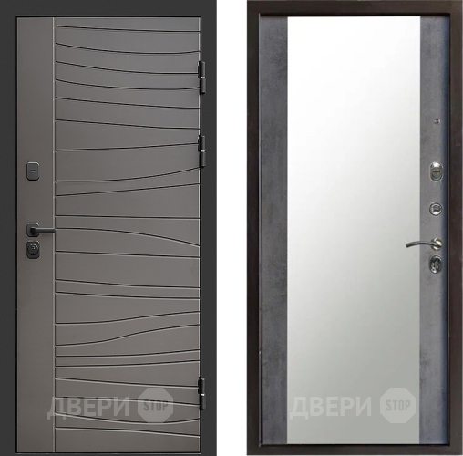 Входная металлическая Дверь Престиж Siciliya Зеркало Бетон темный в Видное
