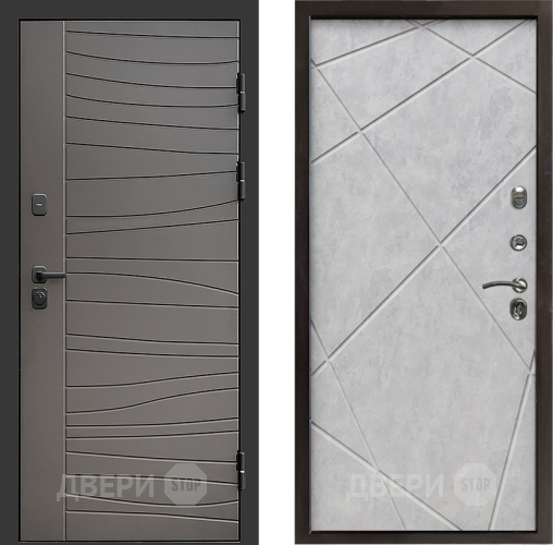 Входная металлическая Дверь Престиж Siciliya Лучи Бетон светлый в Видное