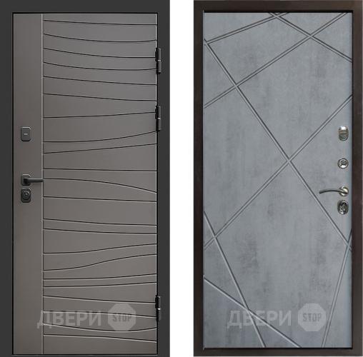 Входная металлическая Дверь Престиж Siciliya Лучи Бетон темный в Видное