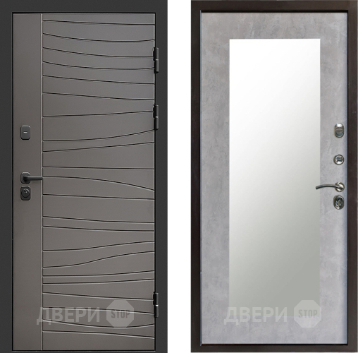 Входная металлическая Дверь Престиж Siciliya Зеркло Пастораль Бетон светлый в Видное