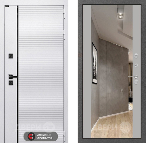 Входная металлическая Дверь Лабиринт (LABIRINT) Royal Зеркало Максимум Грей софт в Видное