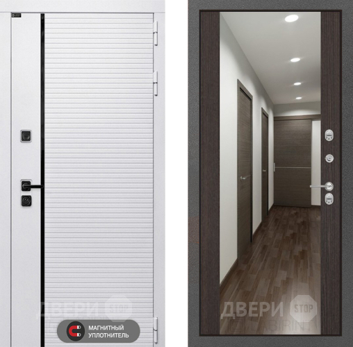 Входная металлическая Дверь Лабиринт (LABIRINT) Royal Зеркало Максимум Венге в Видное