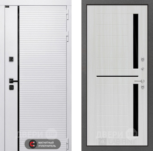 Входная металлическая Дверь Лабиринт (LABIRINT) Royal 02 Сандал белый в Видное