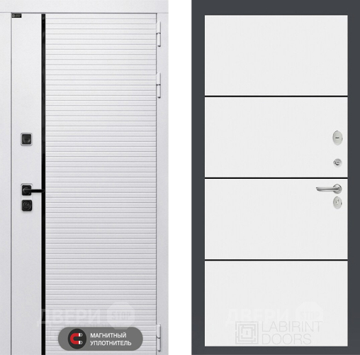 Входная металлическая Дверь Лабиринт (LABIRINT) Royal 25 Белый софт в Видное