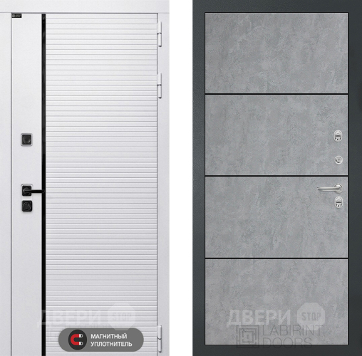 Входная металлическая Дверь Лабиринт (LABIRINT) Royal 25 Бетон светлый в Видное