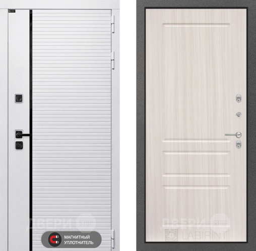 Входная металлическая Дверь Лабиринт (LABIRINT) Royal 03 Сандал белый в Видное