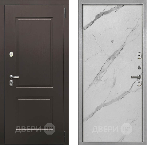 Входная металлическая Дверь Интекрон (INTECRON) Кампо Гладкая Мрамор натуральный арктик в Видное