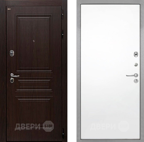 Входная металлическая Дверь Интекрон (INTECRON) Брайтон Тиковое Дерево Гладкая Силк Сноу в Видное