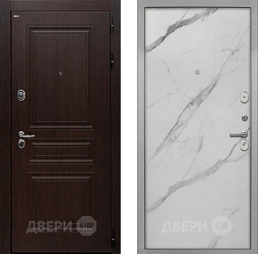 Входная металлическая Дверь Интекрон (INTECRON) Брайтон Тиковое Дерево Гладкая Мрамор натуральный арктик в Видное