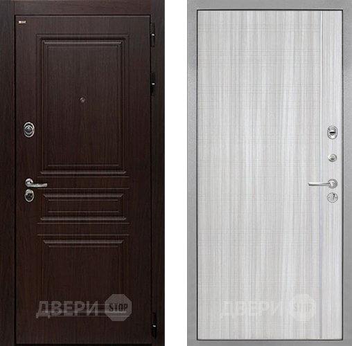 Входная металлическая Дверь Интекрон (INTECRON) Брайтон Тиковое Дерево В-07 с молдингом Сандал белый в Видное