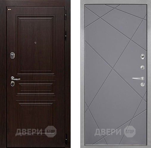 Входная металлическая Дверь Интекрон (INTECRON) Брайтон Тиковое Дерево Лучи-М Графит софт в Видное