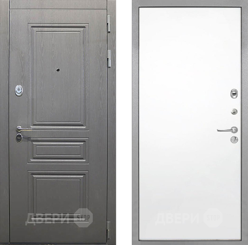 Входная металлическая Дверь Интекрон (INTECRON) Брайтон Графит Гладкая Силк Сноу в Видное