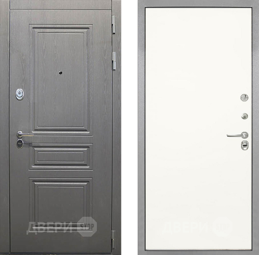 Входная металлическая Дверь Интекрон (INTECRON) Брайтон Графит Гладкая Слоновая кость в Видное