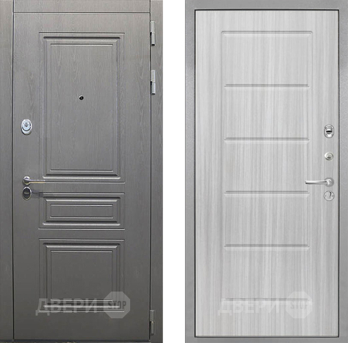 Входная металлическая Дверь Интекрон (INTECRON) Брайтон Графит ФЛ-39 Сандал белый в Видное