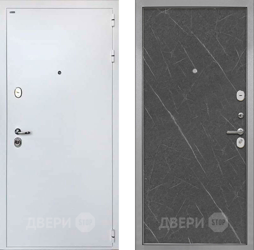 Входная металлическая Дверь Интекрон (INTECRON) Колизей White Гладкая Гранит лава оникс в Видное