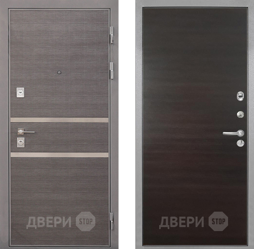 Входная металлическая Дверь Интекрон (INTECRON) Неаполь Гладкая Эковенге поперечный в Видное