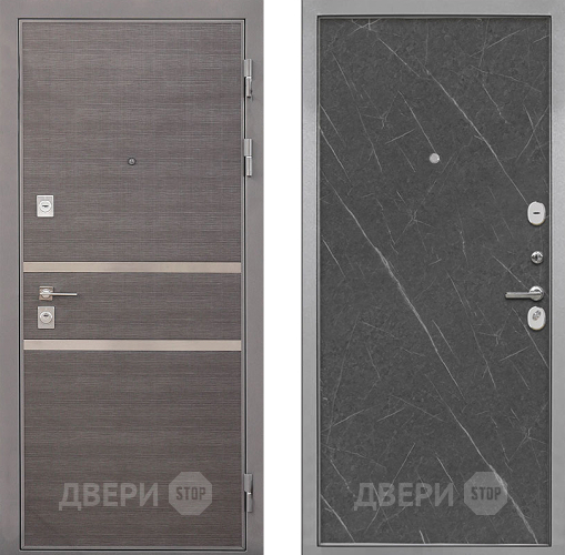 Входная металлическая Дверь Интекрон (INTECRON) Неаполь Гладкая Гранит лава оникс в Видное