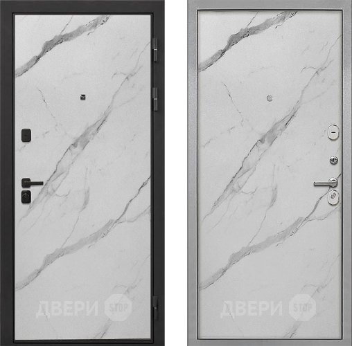 Входная металлическая Дверь Интекрон (INTECRON) Профит Black Мрамор Арктик Гладкая Мрамор натуральный арктик в Видное