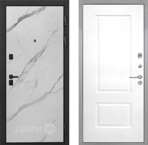 Входная металлическая Дверь Интекрон (INTECRON) Профит Black Мрамор Арктик Альба Роял Вуд белый в Видное