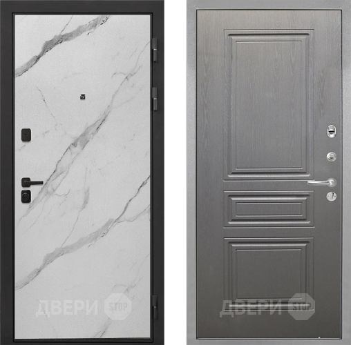 Входная металлическая Дверь Интекрон (INTECRON) Профит Black Мрамор Арктик ФЛ-243 Графит вуд дуб в Видное