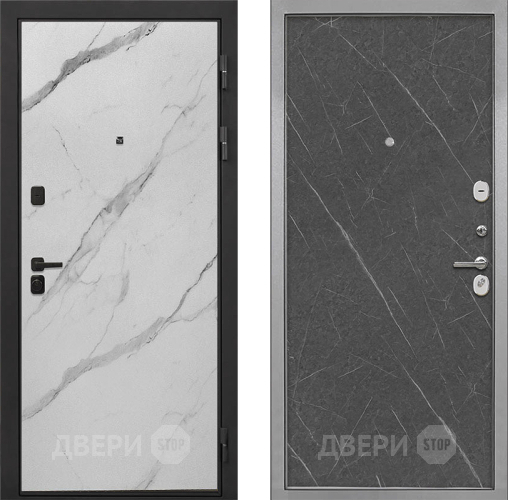 Входная металлическая Дверь Интекрон (INTECRON) Профит Black Мрамор Арктик Гладкая Гранит лава оникс в Видное