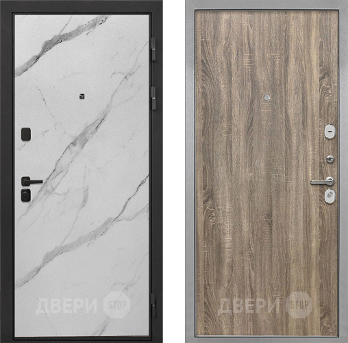Входная металлическая Дверь Интекрон (INTECRON) Профит Black Мрамор Арктик Гладкая Дуб турин в Видное