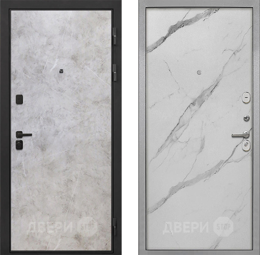 Входная металлическая Дверь Интекрон (INTECRON) Профит Black Мрамор Светлый Гладкая Мрамор натуральный арктик в Видное