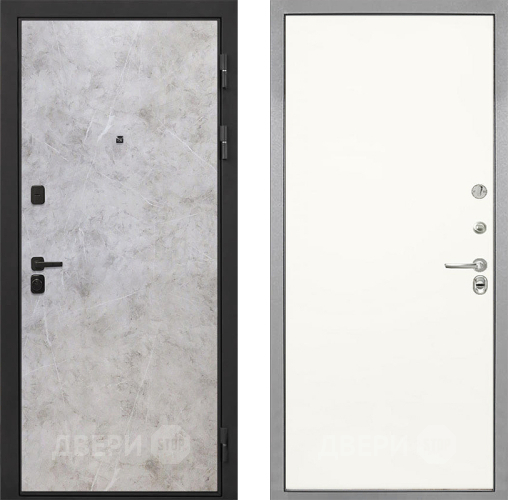 Входная металлическая Дверь Интекрон (INTECRON) Профит Black Мрамор Светлый Гладкая Слоновая кость в Видное