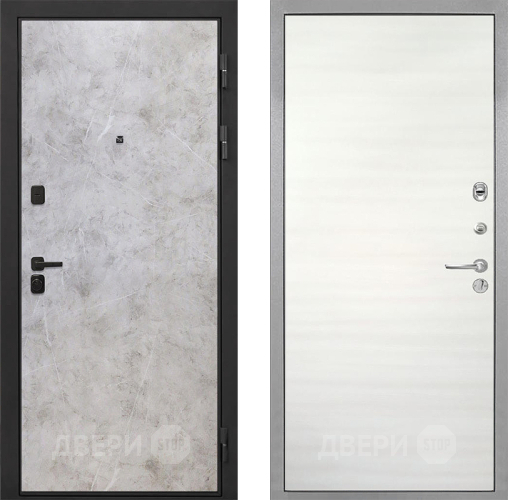 Входная металлическая Дверь Интекрон (INTECRON) Профит Black Мрамор Светлый Гладкая Дуб сильвер поперечный в Видное