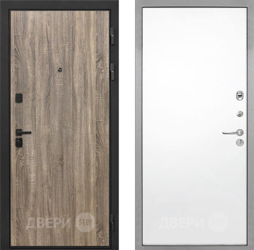 Входная металлическая Дверь Интекрон (INTECRON) Профит Black Дуб Турин Гладкая Силк Сноу в Видное