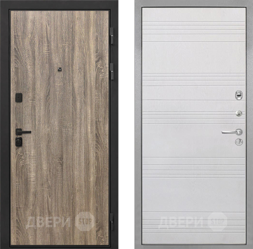 Входная металлическая Дверь Интекрон (INTECRON) Профит Black Дуб Турин ФЛ-316 Белый ясень в Видное