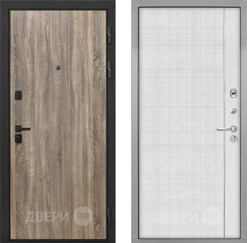 Входная металлическая Дверь Интекрон (INTECRON) Профит Black Дуб Турин В-07 с молдингом Лофт белый в Видное