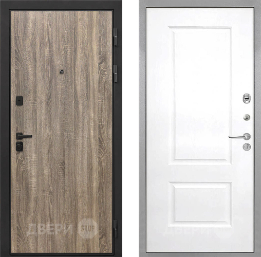 Входная металлическая Дверь Интекрон (INTECRON) Профит Black Дуб Турин Альба Роял Вуд белый в Видное