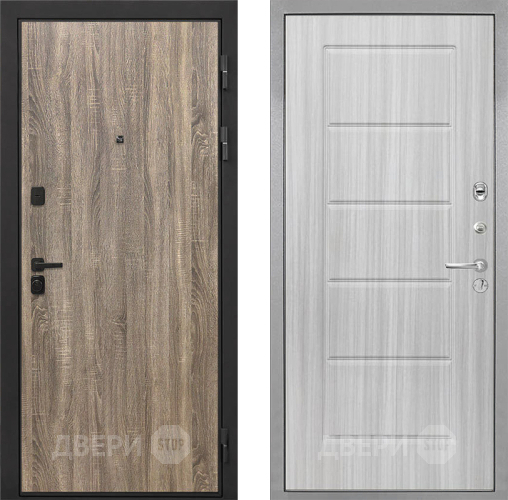 Входная металлическая Дверь Интекрон (INTECRON) Профит Black Дуб Турин ФЛ-39 Сандал белый в Видное