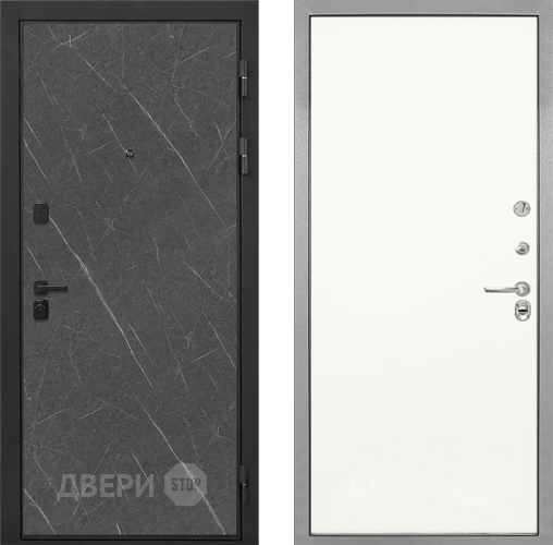 Входная металлическая Дверь Интекрон (INTECRON) Профит Black Гранит Лава Оникс Гладкая Слоновая кость в Видное