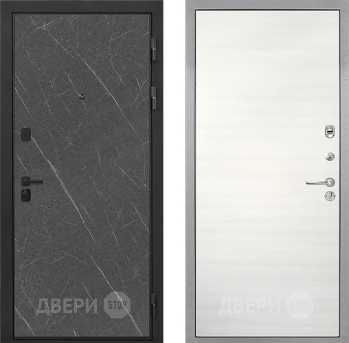 Входная металлическая Дверь Интекрон (INTECRON) Профит Black Гранит Лава Оникс Гладкая Дуб сильвер поперечный в Видное