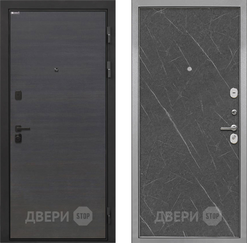 Входная металлическая Дверь Интекрон (INTECRON) Профит Black Эковенге Гладкая Гранит лава оникс в Видное
