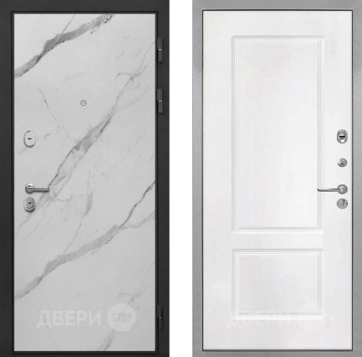 Входная металлическая Дверь Интекрон (INTECRON) Гектор Мрамор Арктик КВ-2 Белый матовый в Видное