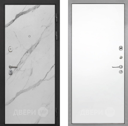 Входная металлическая Дверь Интекрон (INTECRON) Гектор Мрамор Арктик Гладкая Силк Сноу в Видное